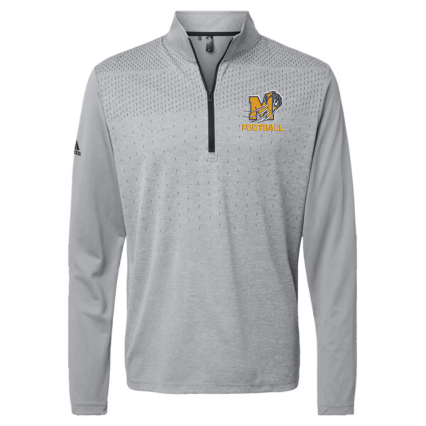 New -  -  Adidas Men's Ultimate365 Heather Block Print 1/4-Zip Pullover - left chest  Thumbnail